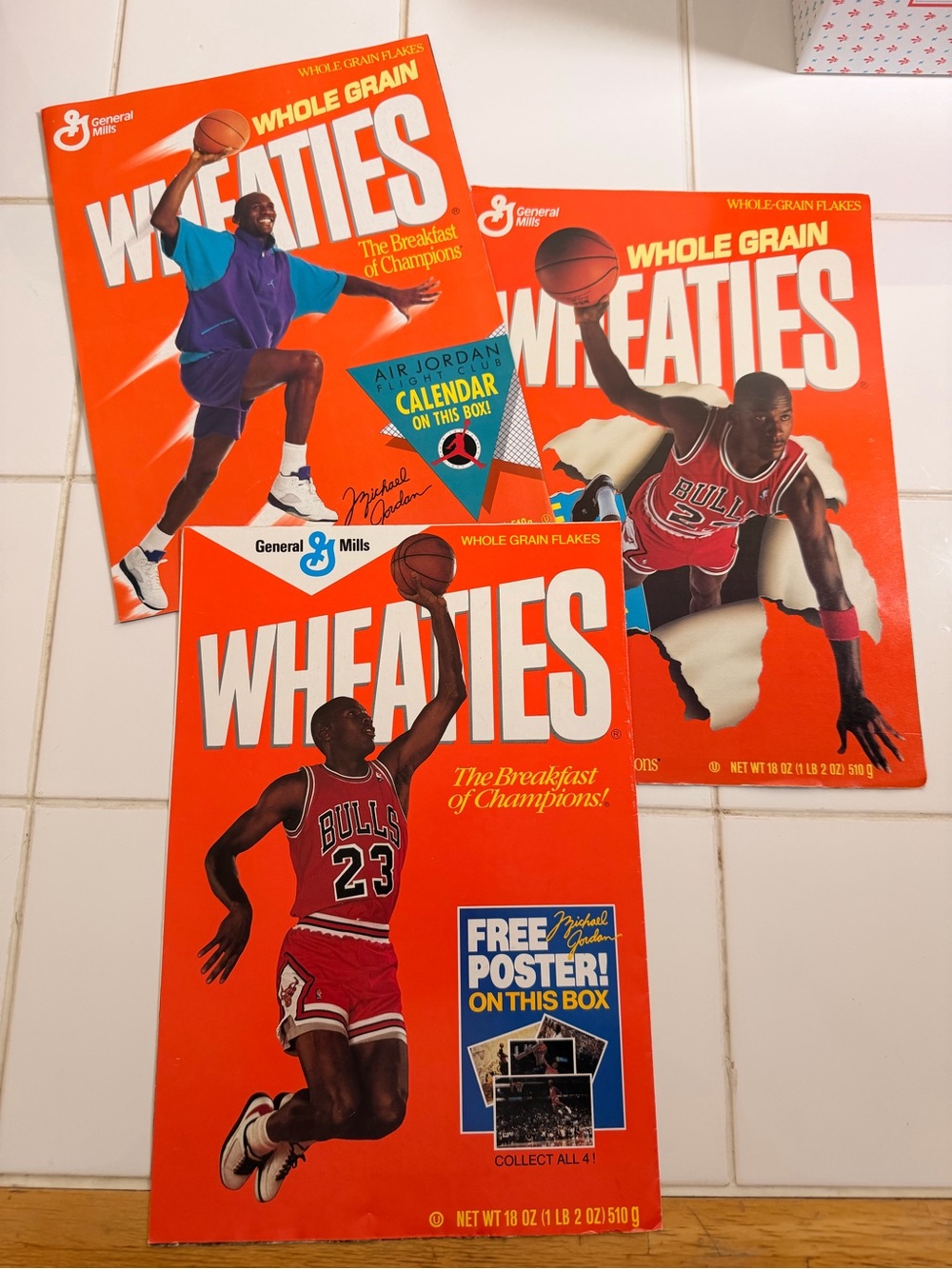 Vintage Wheaties Michael Jordan Posters Lot of 3 Chicago Bulls Mint Condition